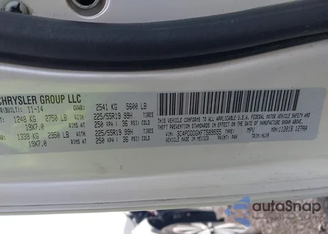 2015 Dodge Journey Limited z USA, uszkodzony, nr VIN 3C4PDDDGXFT589555